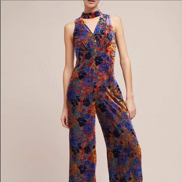 anthropologie velvet jumpsuit
